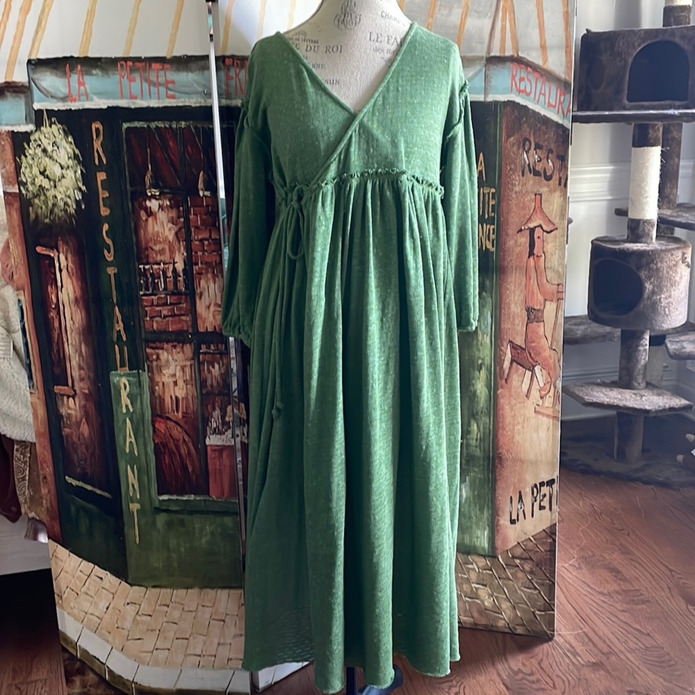 Free People “Beach” Maxi Dress, Green, Size Small